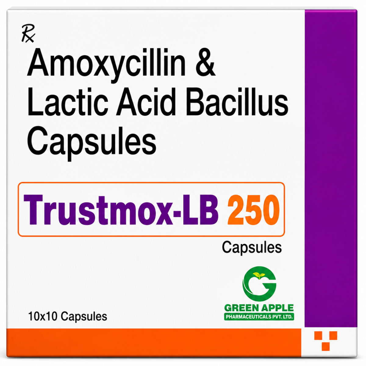 Trustmox-LB 250- Amoxycillin 250mg & Lactic Acid Bacillus 1.7 million spores Capsules